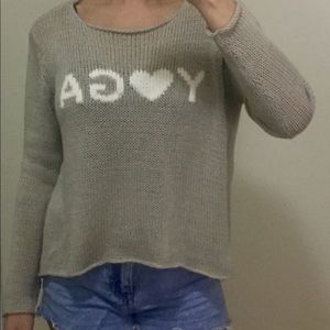 Open knit yoga sweater